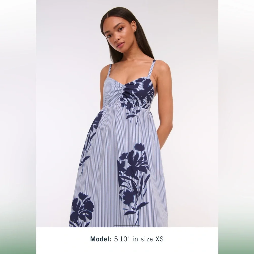 Abercrombie & Fitch Blue Sleeveless Maxi Sundress